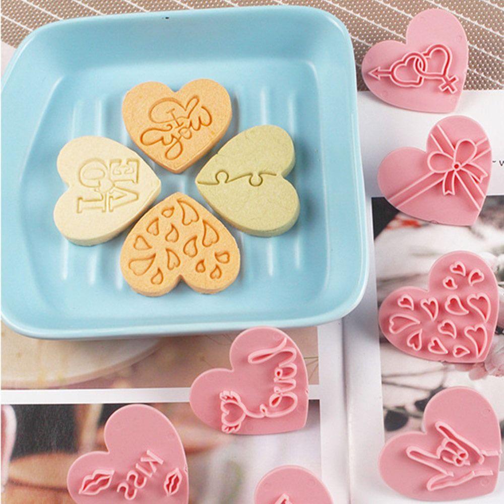 Nanas 10pcs/set Hari Valentine Pastry Dekorasi Cetakan Kue Cetakan Biskuit Plastik