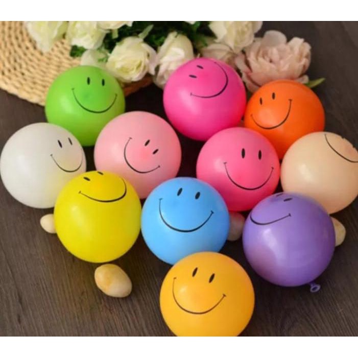 Balon karet motif SMILE &amp; VOLKADOT termurah per 1 PCS / Bisa COD