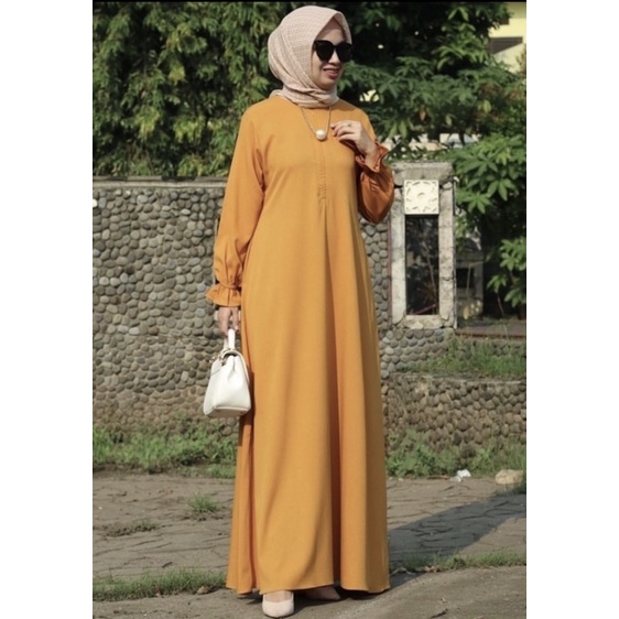 hafsah dress gamis polos simpel elegan Muslim