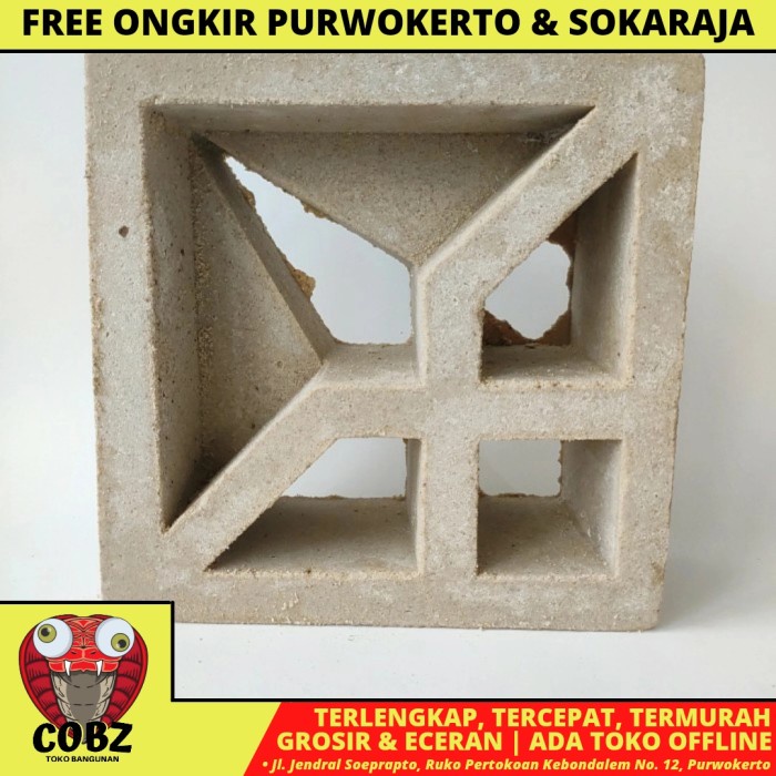 20 CM X 20 CM / NM 13 ROOSTER JALUSI LUBANG ANGIN BETON MOTIF PUTIH