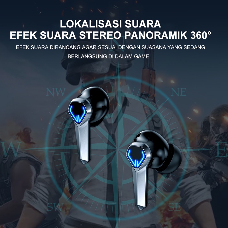 Headset Gaming Headset Bluetooth 5.1 Wireless Earphone Waterproof Low Latency Headset Gaming HIFI Stereo Sound Earphone Bluetooth with Mic Headphone