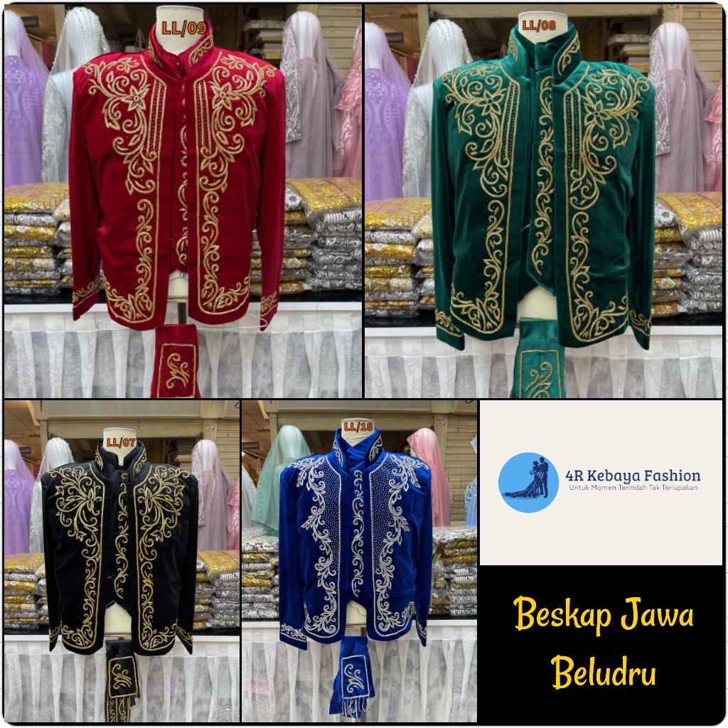 Jual Beskap Pengantin Pria Dengan Adat Jawa Baju Nikahan Laki Laki Jawa Bahan Beludru Shopee