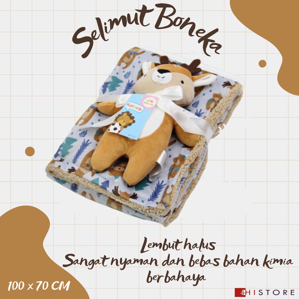 [HI] Kolaco Selimut Boneka Bayi Ukuran 100 x 70 cm Bahan Premium