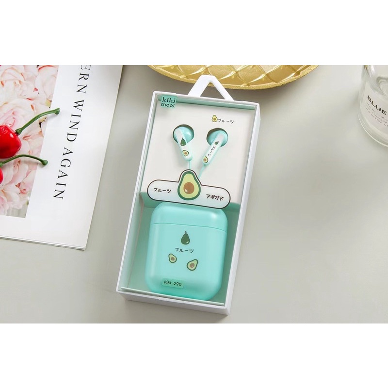 [ KI 290 ] Set Headset Earphone karakter Fruit berry / + Wadah penyimpanan Earphone Motif in ear