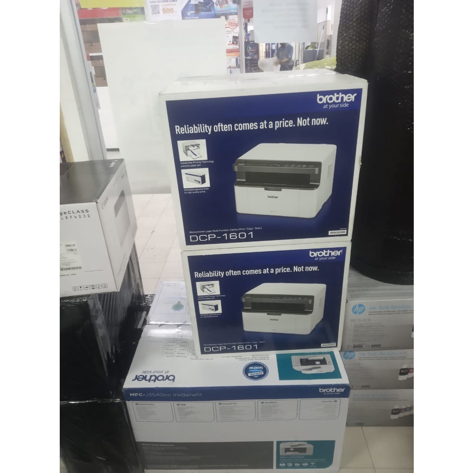 Printer DCP 1601 Monochrome Hitam Putih Multifungsi TN1080 TN1020