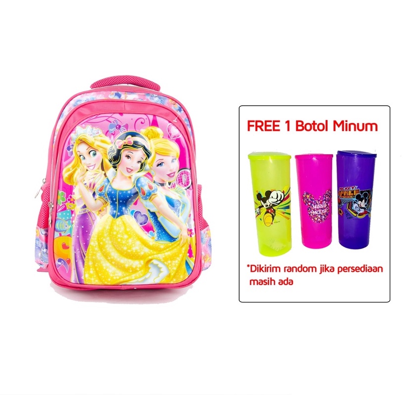 tas ransel  Karakter Anak Perempuan Motif Princess 1312 ukuran 13 inch paud terbaru 2022 terbaru 202