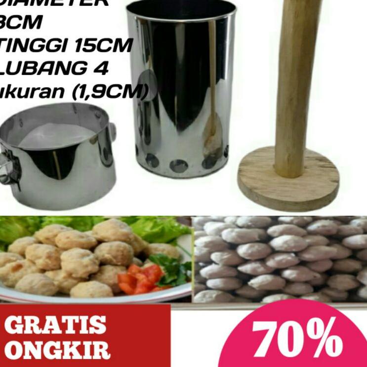 Viral alat cetakan pentol cilok manual 1,9cm/ cetakan bakso lubang 4 stainless anti lengket murah CO