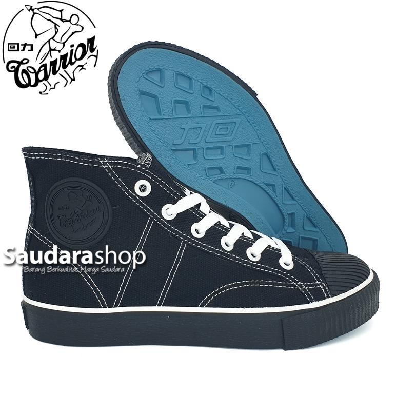 Sepatu Warrior Classic High ALLblack / Warrior All Black High / Warrior classic Full Hitam Tinggi
