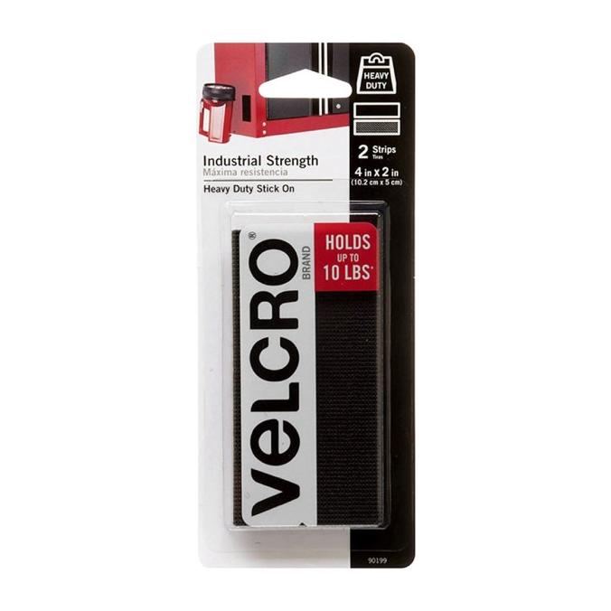 

VELCRO Industrial Strength 4 in x 2 in Strips 2 ct. Black