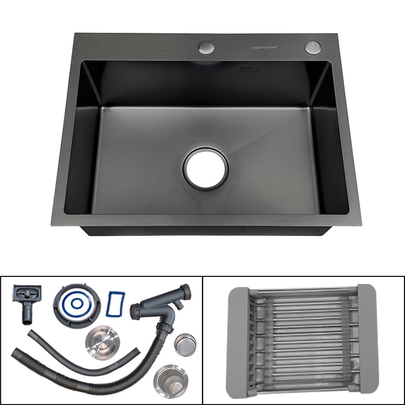 Kitchen Sink Stainless/Wastafel Cuci Piring / 201 Wastafel Black King Kong/Bak cuci piring - Komplit Set