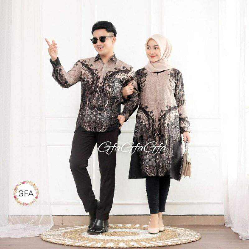 BATIK COUPLE SERAGAM KANTOR TUNIK KEMEJA BATIK KATUN HALUS ADEM