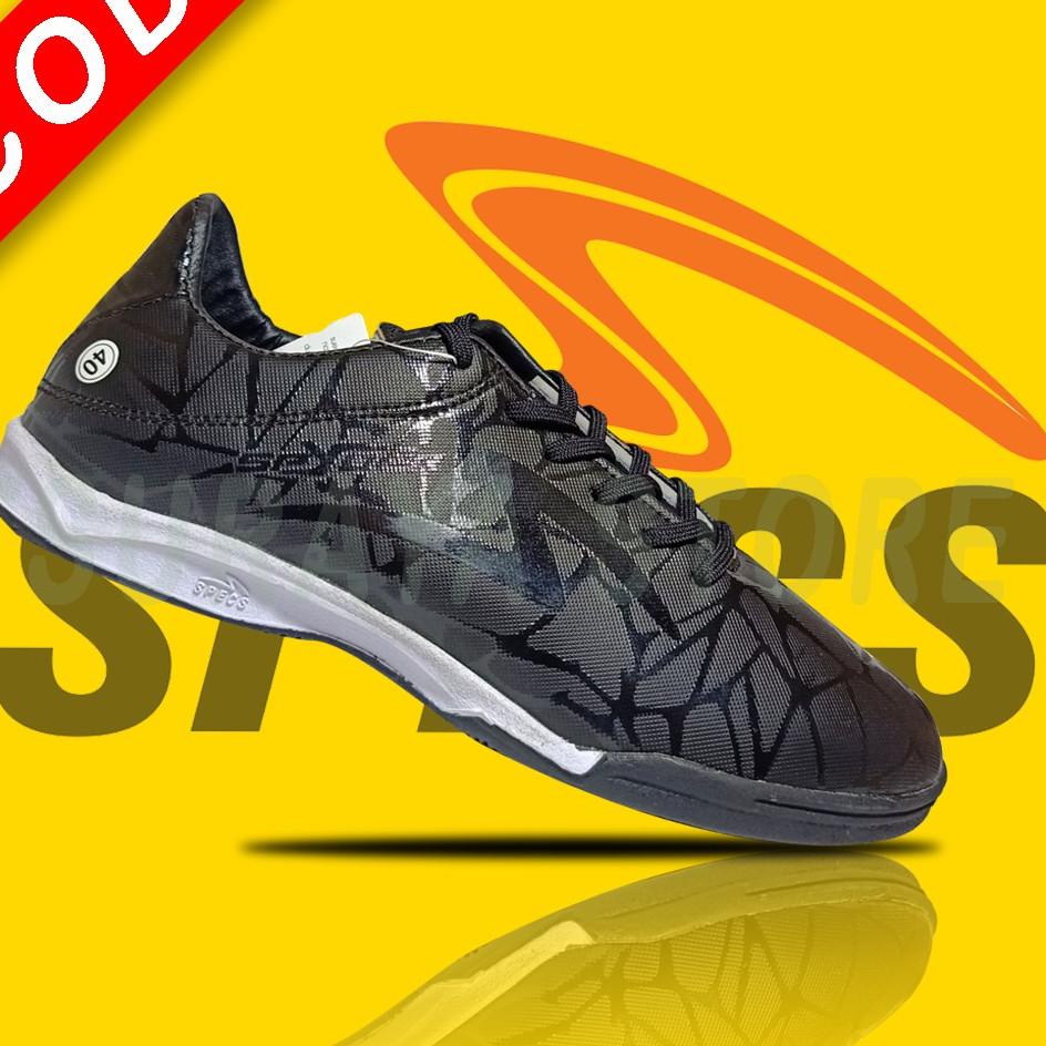 Grosir Terkeren sepatu futsal putsal footsal SPECS SPYDER HITAM POLOS futsal murah
