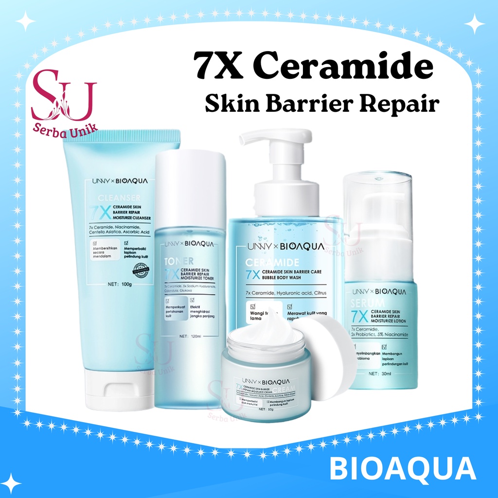 Bioaqua 7X Ceramide Skin Barrier Repair Moisturize Cream 50g / Toner 120ml / Lotion 30ml / Body Wash 500ml