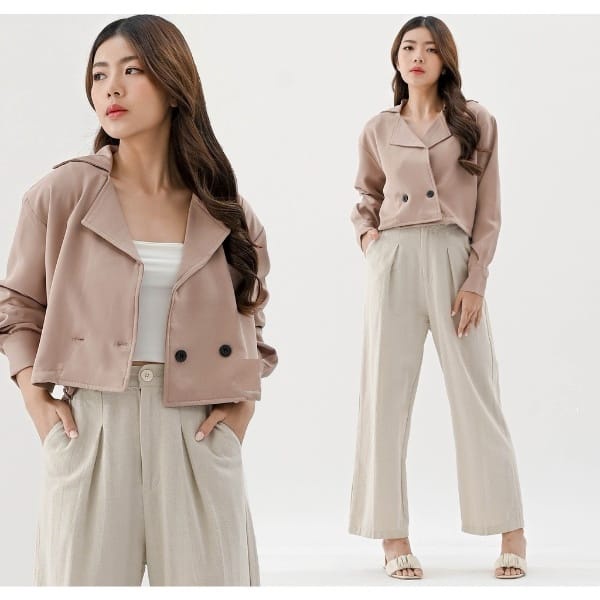 SALE ! ADARA Blazer Crop - Outer Blazer Wanita / Blazer Wanita Casual