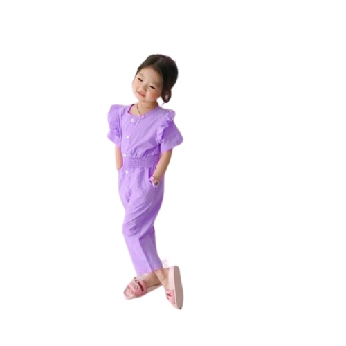 ZAHRA Baju Anak Perempuan Flowly Jumpsuit | Jumpsuit Anak Perempuan Umur 1 - 6 Tahun