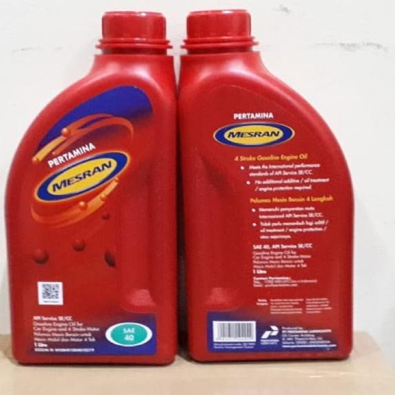Pertamina Mesran Sae 40 Bensin 1 Liter (Dijamin Asli)