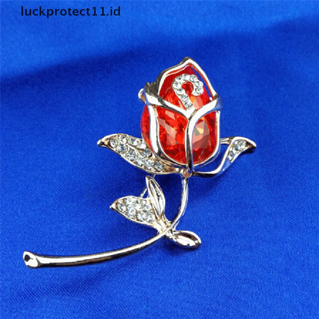 /Fashion Hot// Fashion// Fashion Bros Perhiasan Kristal Berlian Imitasi Mawar Bros Pin Elegan Hadiah Pernikahan.