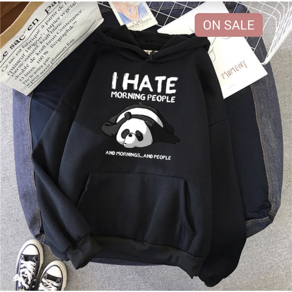 I Hate Morning People Jumper Hoodie II Sweater Hoodie Trendy II Sweter Oblong Topi Sz M - XL Anak &amp; Dewasa ( Pria &amp; Wanita )