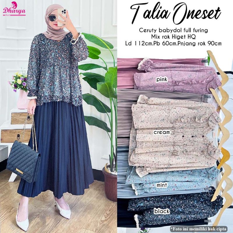 talia one set / setelan rok / blouse ceruty babydoll