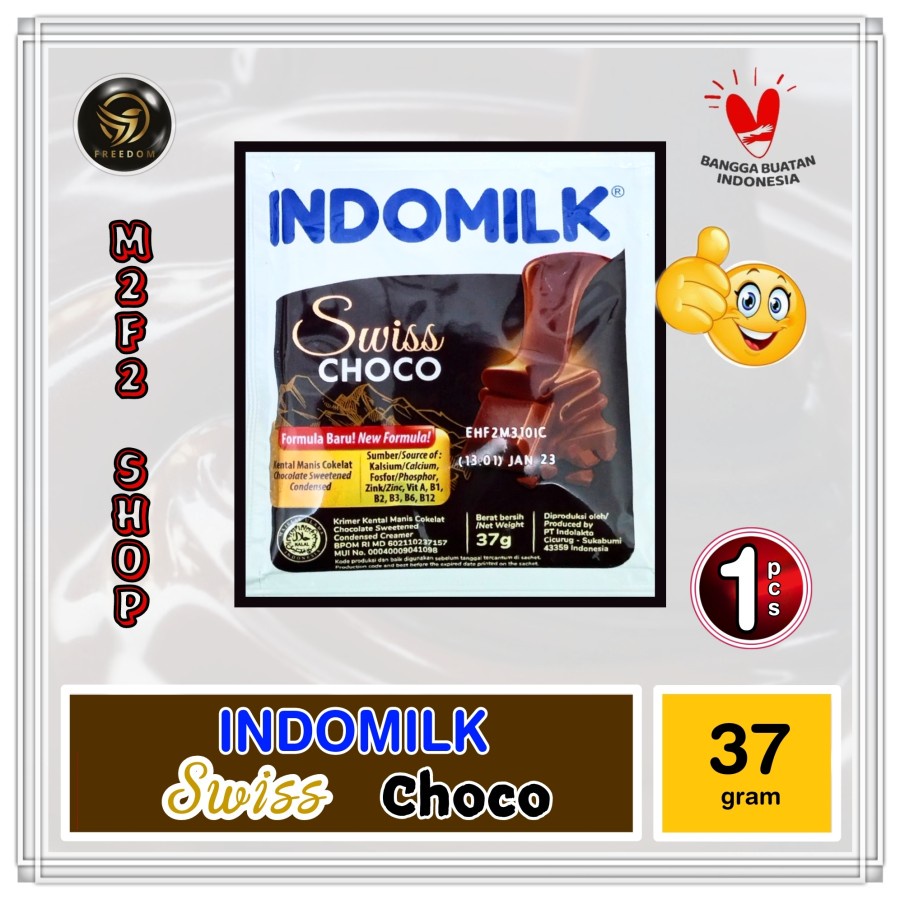 

Indomilk Swiss Choco Susu Kental Manis Cokelat Sachet - 37 gr (Kemasan Satuan)