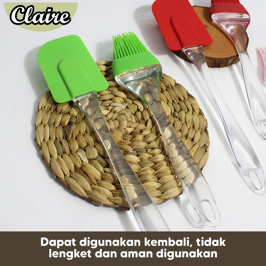 SET KUAS SILIKON SPATULA WARNA WARNI / SPATULA TAHAN PANAS DAN ANTI LENGKET / SPATULA KUAS MENTEGA