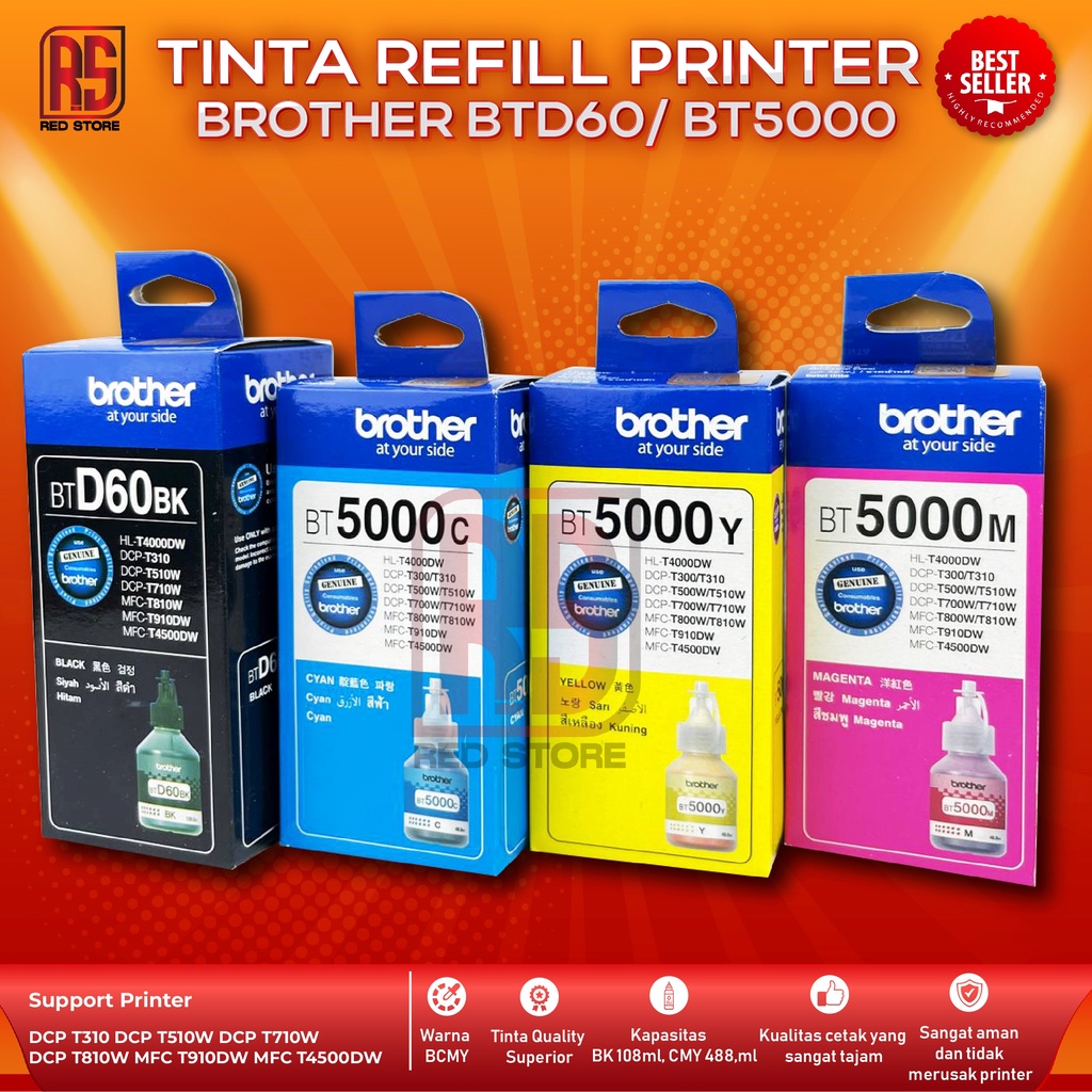 Tinta Brother BTD60 BT5000 For Printer DCP T310 T510W T710W T810W