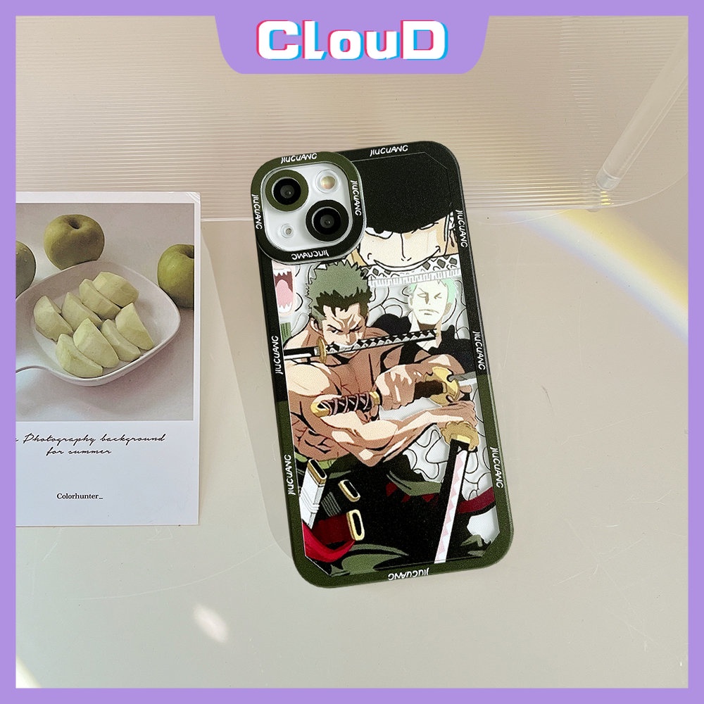 IPHONE Trendy One Piece Soft Tpu Case Kompatibel Untuk Iphone11 13 12 14 Pro Max 7Plus XR X XS Max 6s 6 8 7 Plus SE 2020 Shockproof Kartun Luffy Zoro Angel Eyes Phone Cover