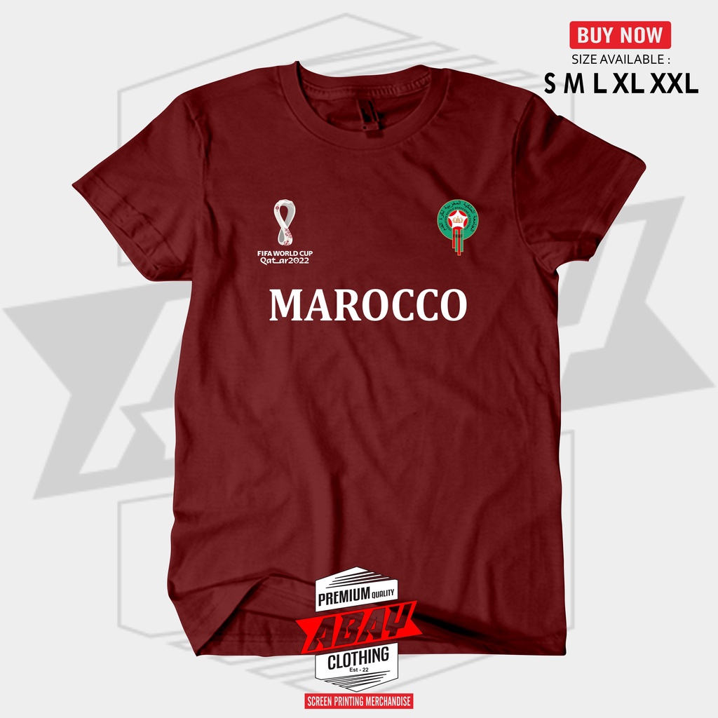 Baju Tshirt Kaos Timnas MAROKO Piala Dunia 2022
