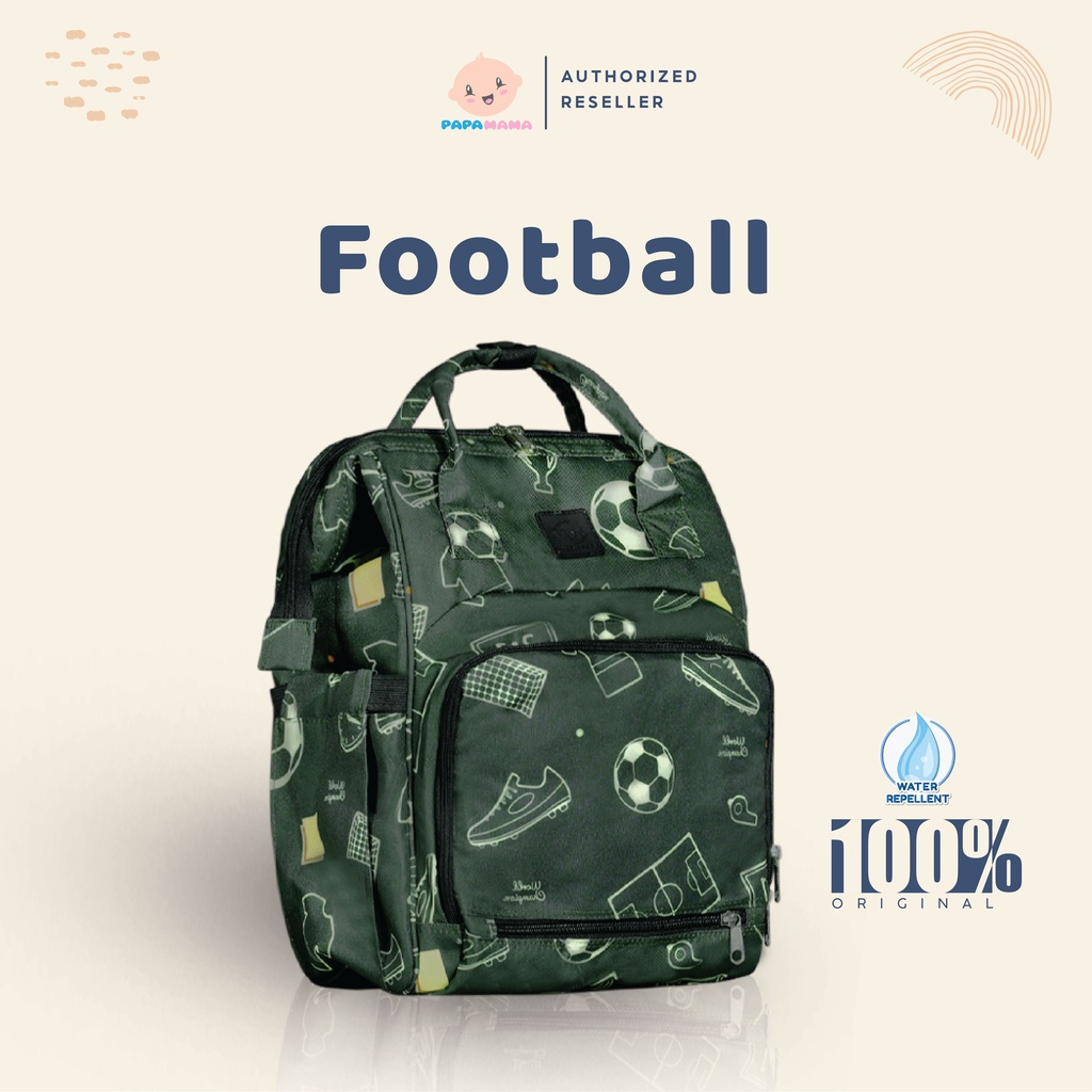 MOS - Papamama Pattern Diaper Bag - Water Repellent Fabric - Football  : 1049