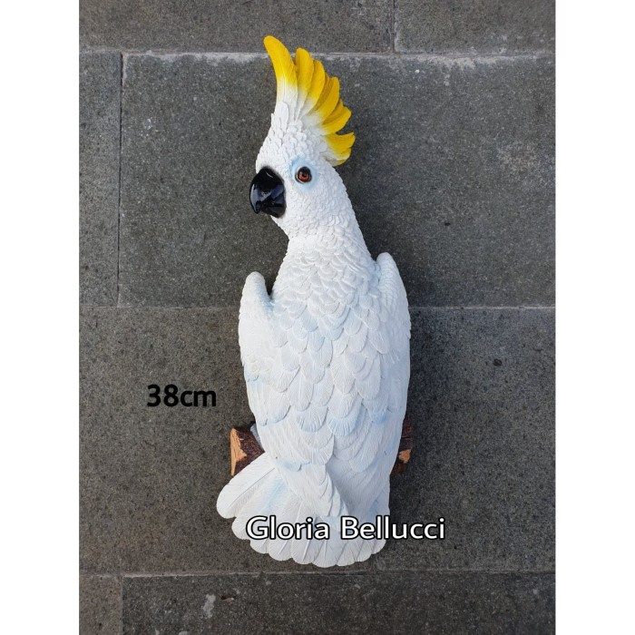 Patung Pajangan Burung Kakatua Bird Kaka Tua Dinding Gantung Taman
