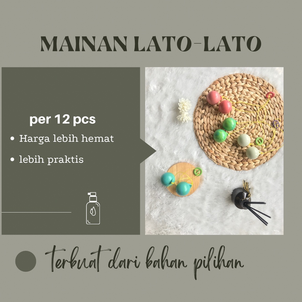 Mainan anak lato lato latto latto etek etek 12set diameter 3.8cm