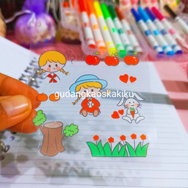 

Stiker Korea anti air motif kartun isi 25 lembar