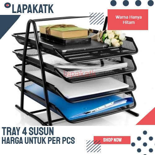 Rak Kertas Besi 4 Susun / Tray Besi 4 Susun