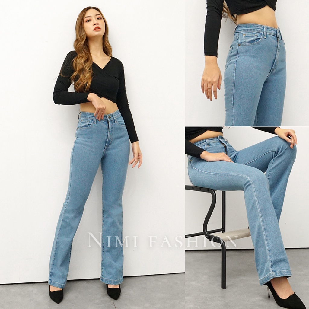 NIMI - Lexa HW Cutbray Jeans Celana Jeans Stretch Wanita Cutbray