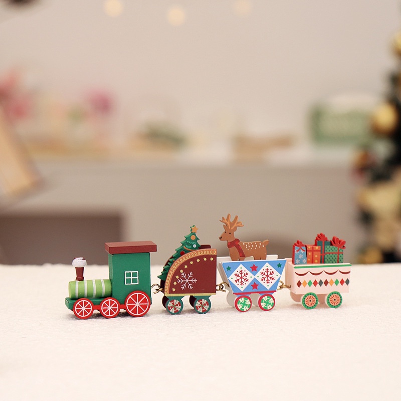 Mainan Kereta Kayu Ginger Snowman Santa Dekorasi Pajangan Kado Natal