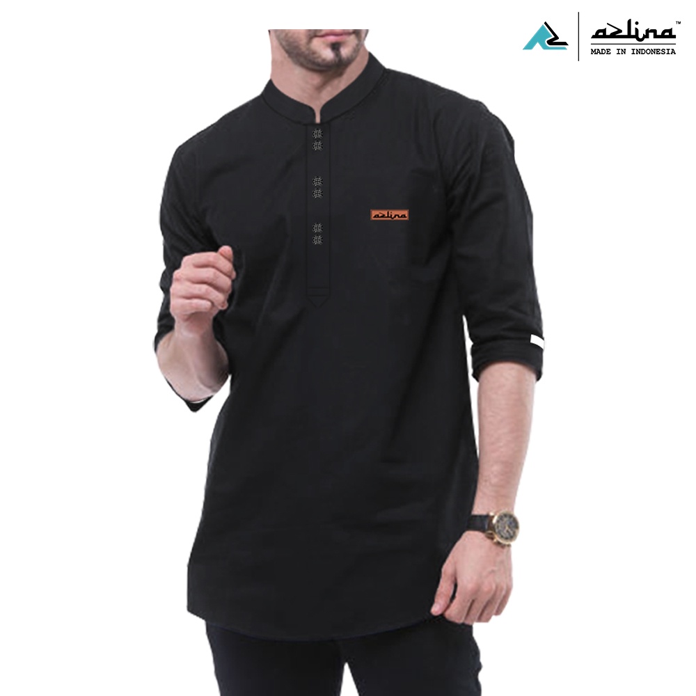 Baju koko pria dewasa kurta modern katun madinah premium lengan 3/4 best quality