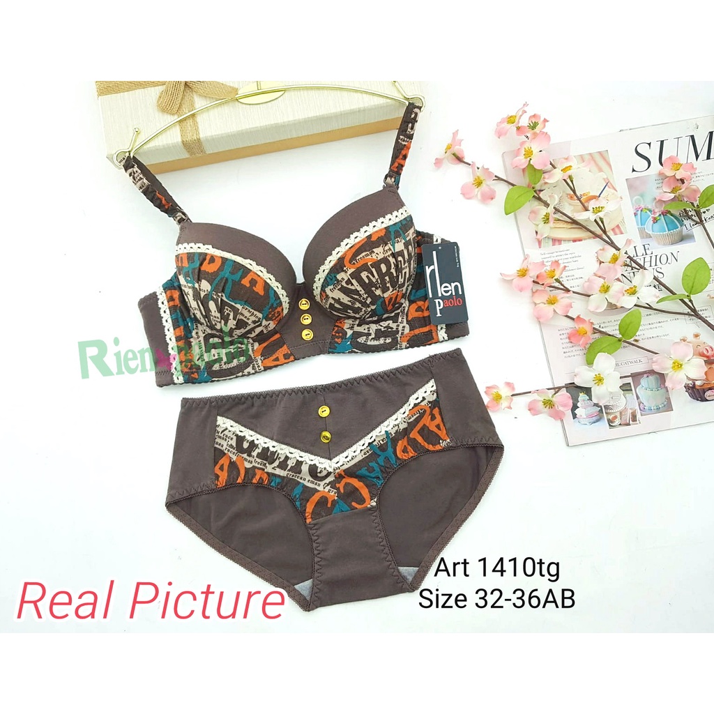 Bra Set Celana Dalam Wanita G String Sexy BH Kawat Lingerie Set Sexy Hot Kawat Premium Motif Lucu Ri
