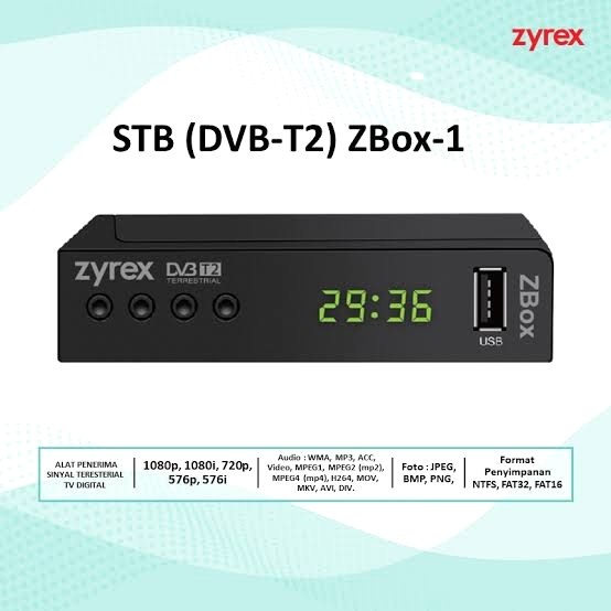 STB SET TOP BOX Zyrex TV Digital dvbt2 HDMI Dongle WIFI ZBOX-1 DVB T2 SUPER HD Receiver Full HD
