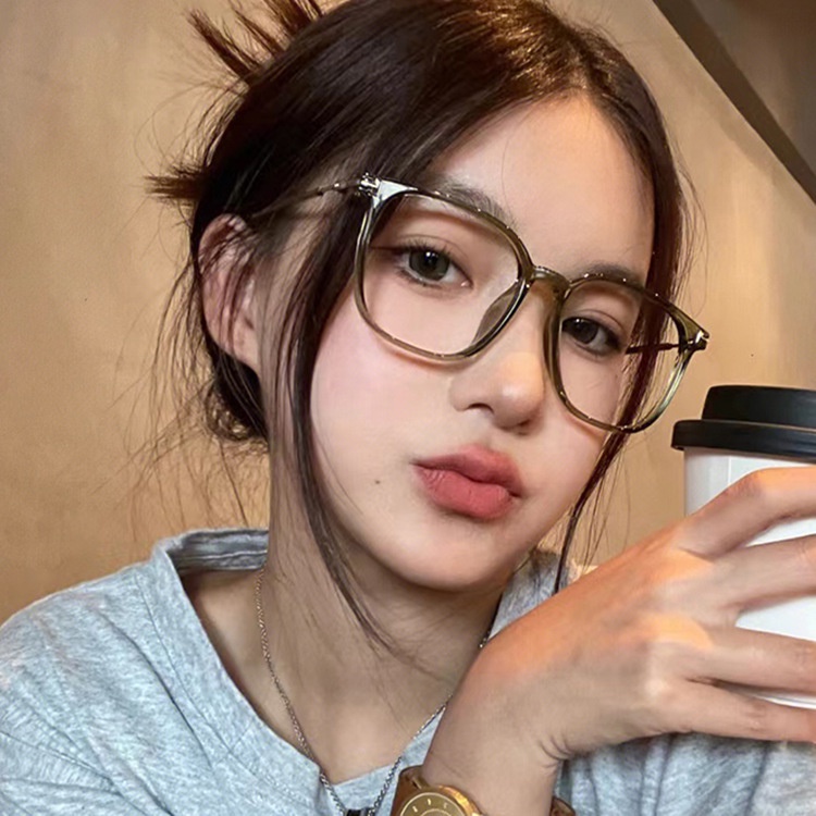 Tr90 Kacamata Anti Blue Light Untuk Wanita Vintage Frame Kotak Lensa Yang Dapat Diganti