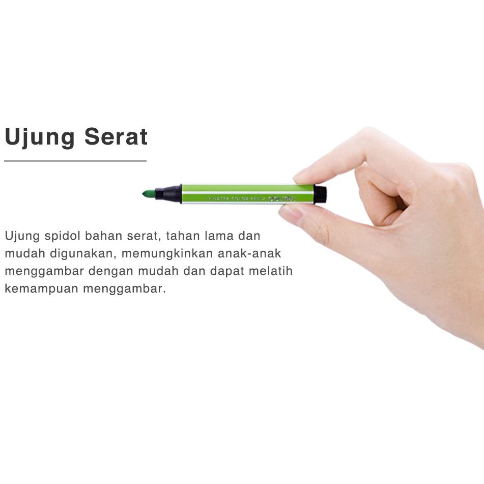 

[P-U9U ㊚] Deli Spidol Warna Sekolah 12/18/24/36 Warna Tinta dapat dicuci 70653-premium