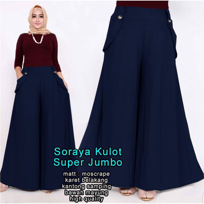 PIK - Celana Kulot Soraya L(64148), XL(66165) , XXL(68152), 3XL(70153)/ Celana Kulot Wanita/ Celana Jumbo