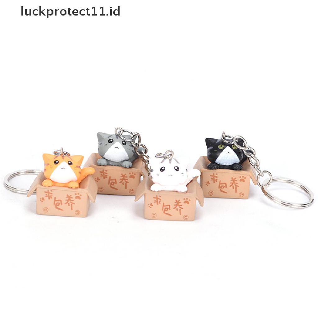 /Fashion Hot// Fashion// 4PCS Cats Keyring Kartun Kucing Gantungan Kunci Mobil Gantungan Liontin Tas Dompet Hadiah.