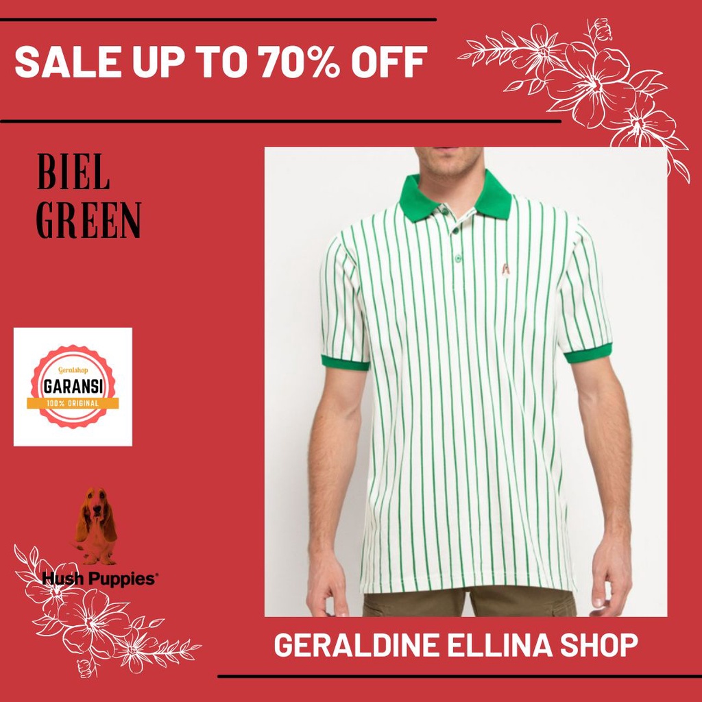 Pakaian baju kaos hush puppies original pria sale seri BIEL