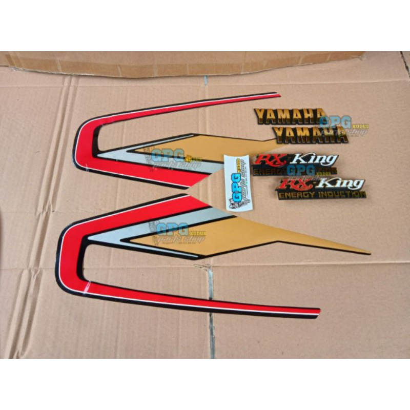 STRIPING STRIPPING STIKER YAMAHA RXKING RX KING COBRA 1992 SET EMBLEM TANGKI DAN BOX KOMPLIT