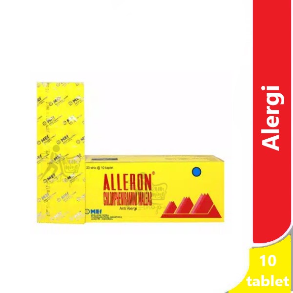 Alleron CTM / 10 tablet - obat gatal kulit alergi bersin pagi batuk