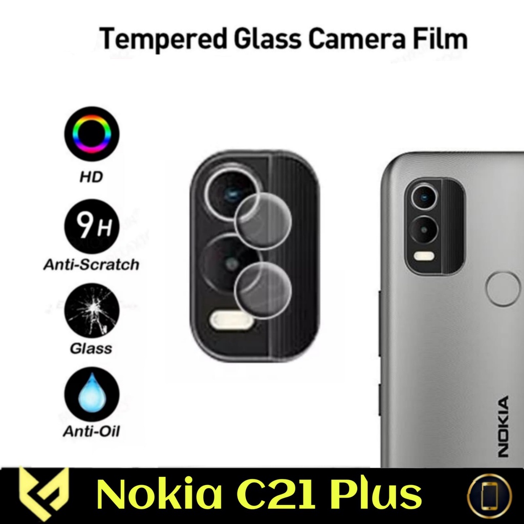 Tempered Glass Camera Non fUll For NOKIA C21 PLUS Anti Gores Camera Belakang pelindung lensa camera - Fids