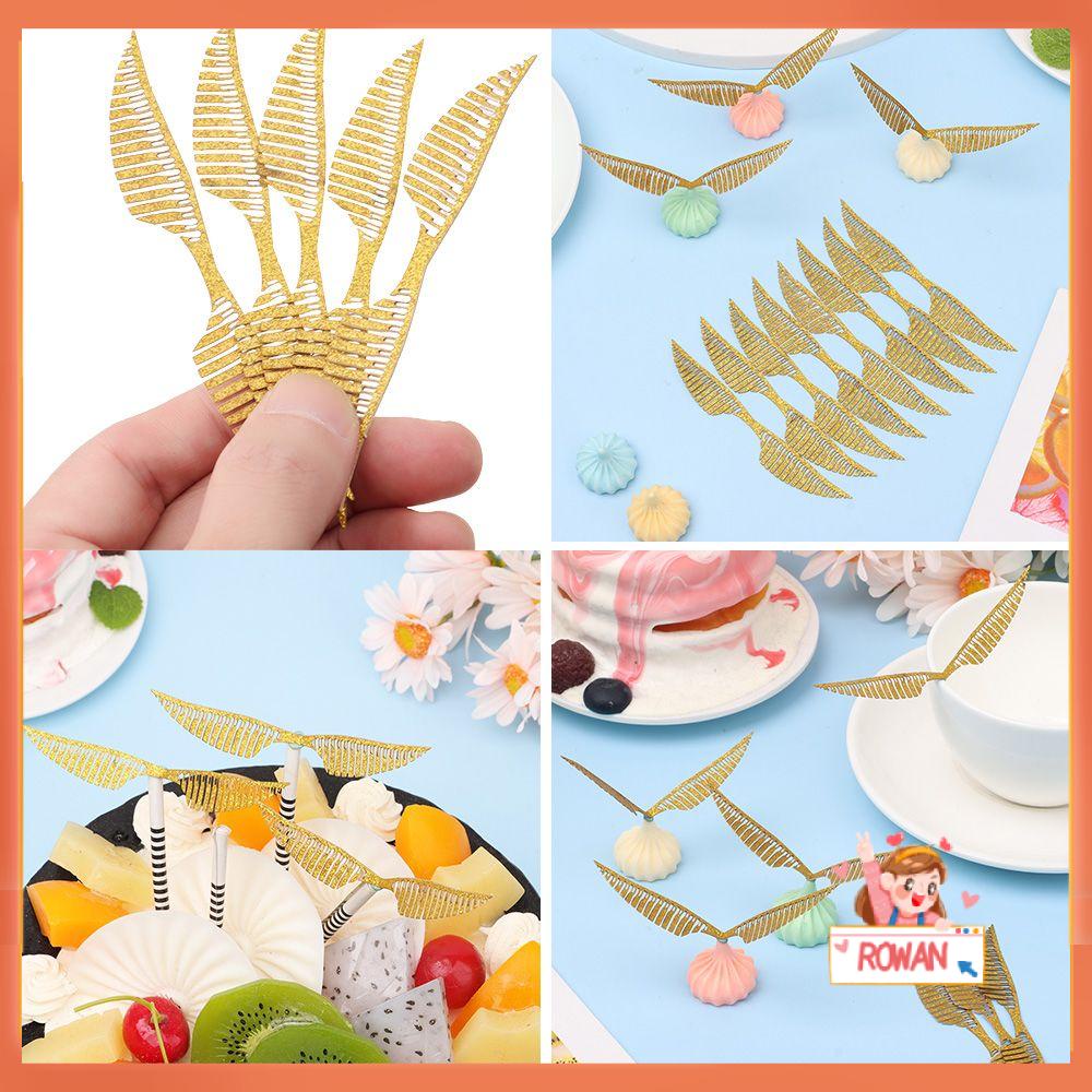 R-flower 50Pcs Hollowed Wings Cupcake Toppers Dekorasi Pesta Ulang Tahun Wings Coklat Dekorasi