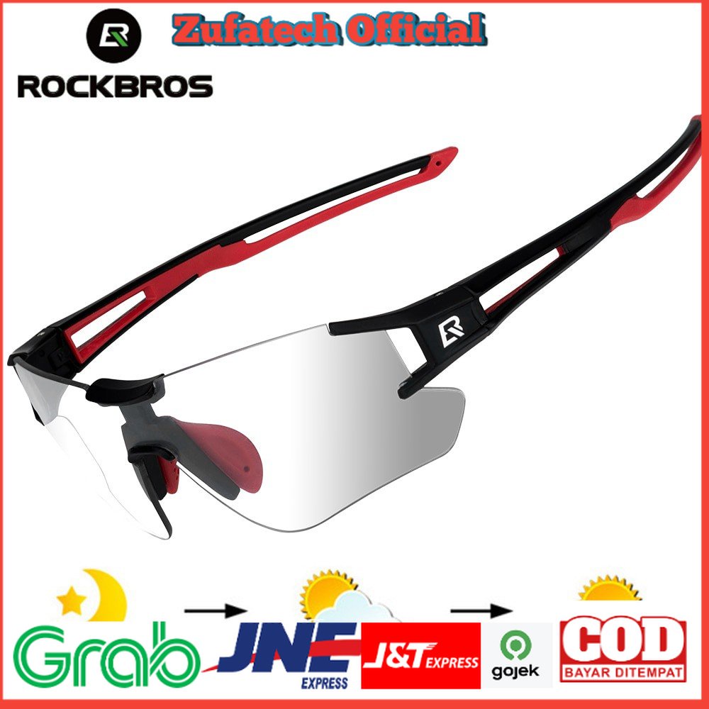 ROCKBROS Kacamata Sepeda Olahraga Lensa Photochromic - 10112 - Black/Red