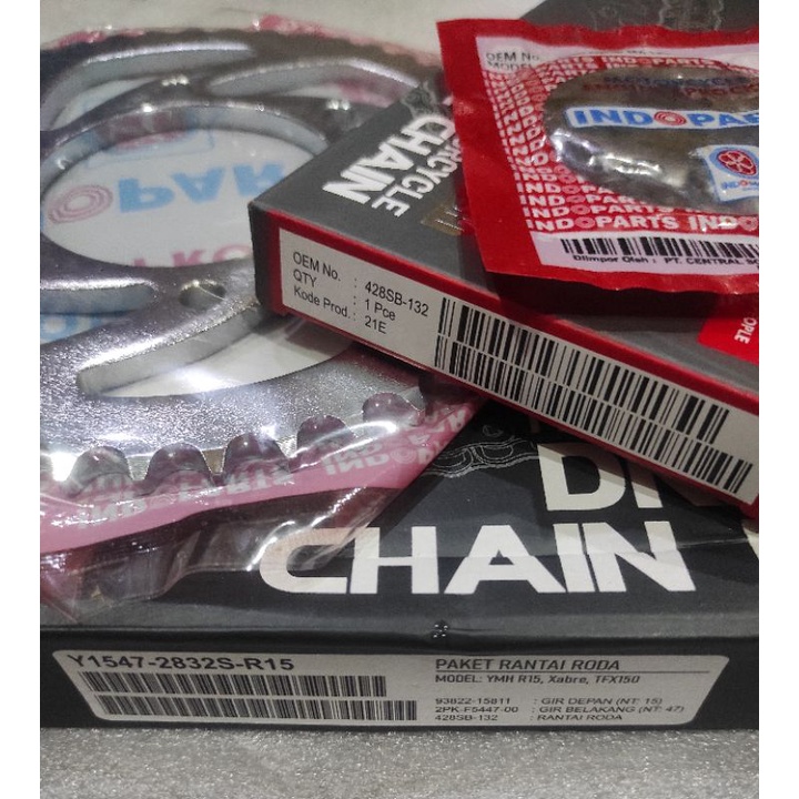 gear kit gir set yamaha R15 V1 V2 yamaha Xabre Merk Indoparts