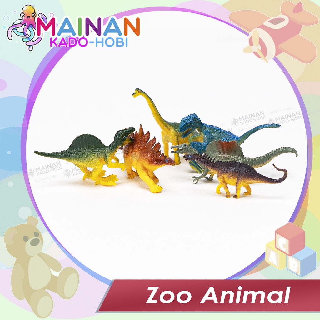 MAINAN KADO ULANG TAHUN ANAK MINIATUR HEWAN ZOO ANIMAL MINI DINOSAURUS